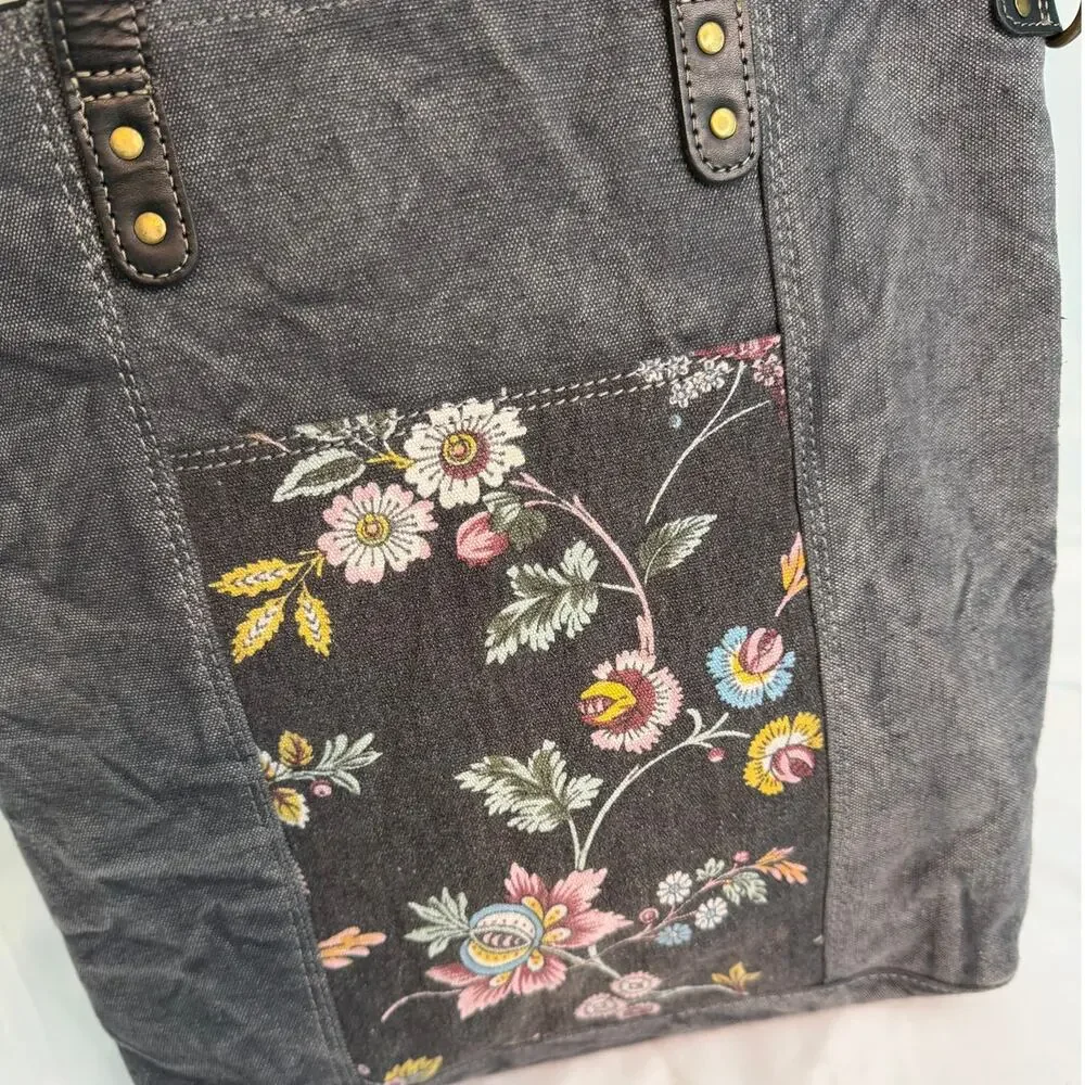 Myra‎ Bag Floral Canvas Tote Crossbody Bag Boho Handbag